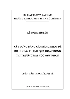 Luận văn Thạc sĩ: Bảng cân bằng điểm (BSC) tại ĐH Quy Nhơn