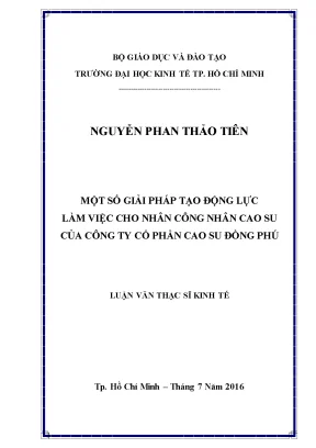 Giải pháp tạo động lực làm việc cho công nhân cao su tại