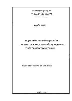 Hoàn thiện phân tích tài chính tại công ty thiết bị viễn