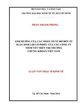 Ảnh Hưởng Của Nhân Tố Vĩ Mô Đến Tỷ Suất Sinh Lợi Cổ