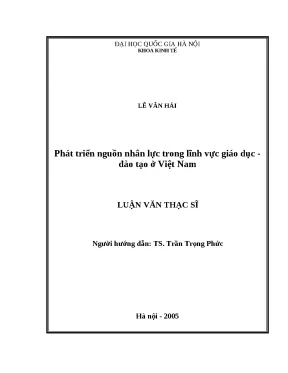 Phát Triển Nguồn Nhân Lực Trong Giáo Dục Đào Tạo Tại