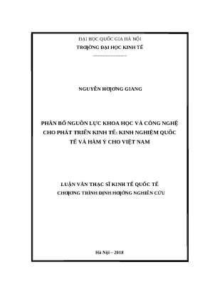 Phân Bổ Nguồn Lực Khoa Học và Công Nghệ cho Phát Triển
