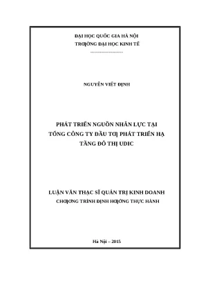 Phát Triển Nguồn Nhân Lực Tại Tổng Công Ty UDIC
