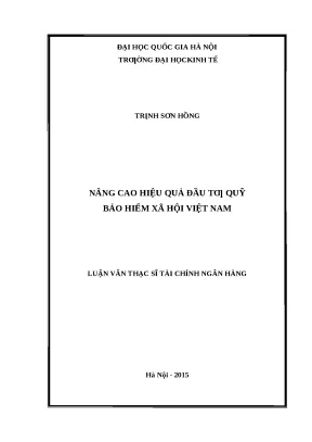 Nâng cao hiệu quả đầu tư quỹ bảo hiểm xã hội Việt Nam