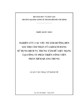 Nghiên cứu các yếu tố ảnh hưởng đến giá trị cảm nhận của