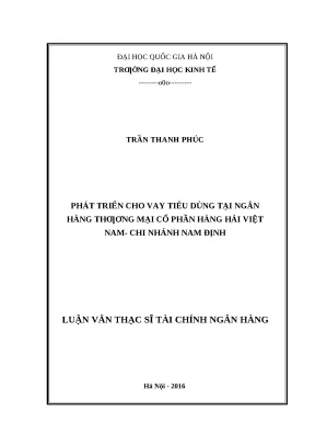 Phát Triển Cho Vay Tiêu Dùng Tại Ngân Hàng Hàng Hải Việt Nam