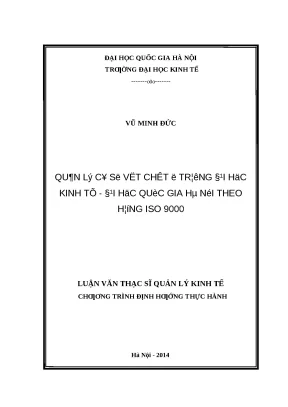 Quản lý cơ sở vật chất tại Đại học Kinh tế theo tiêu