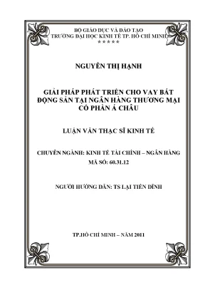 Giải pháp phát triển cho vay bất động sản tại ngân hàng