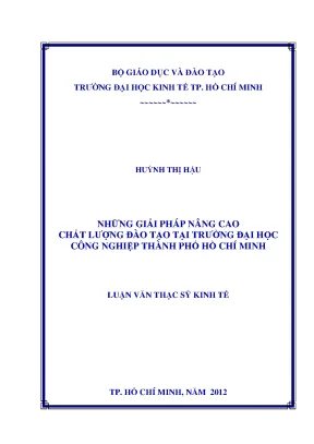Giải Pháp Nâng Cao Chất Lượng Đào Tạo Tại Trường Đại Học