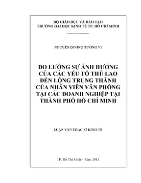 Đo Lường Ảnh Hưởng Của Thù Lao Đến Lòng Trung Thành Của