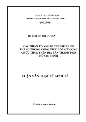 Các Nhân Tố Ảnh Hưởng Đến Căng Thẳng Trong Công Việc Của
