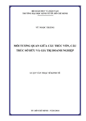 Luận văn: Cấu trúc vốn, sở hữu và giá trị doanh nghiệp