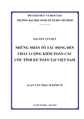 Nhân Tố Ảnh Hưởng Đến Chất Lượng Kiểm Toán Ước Tính Kế
