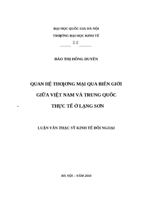 Thương mại qua biên giới Việt Nam - Trung Quốc: Thực 