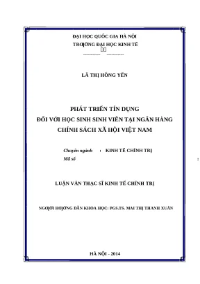 Luận văn: Tín dụng sinh viên tại NHCSXH Việt Nam