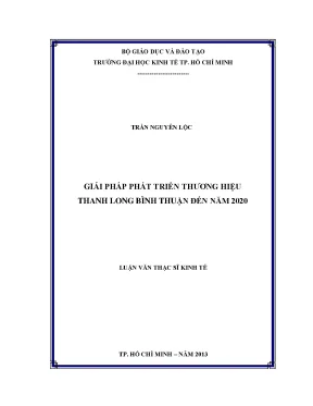Luận văn: Phát triển thương hiệu thanh long Bình Thuận