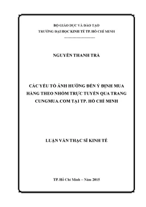 Yếu tố ảnh hưởng đến ý định mua hàng trực tuyến qua