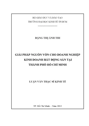 Luận văn: Giải pháp vốn cho doanh nghiệp BĐS tại TPHCM