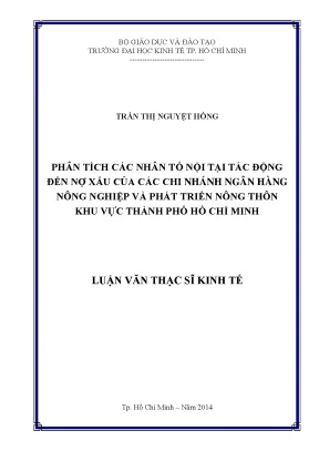 Phân Tích Nhân Tố Nội Tại Tác Động Đến Nợ Xấu Ngân Hàng