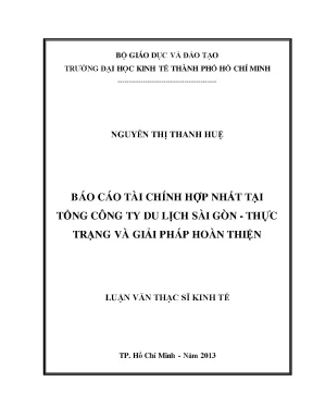 Báo cáo tài chính hợp nhất tại Tổng Công ty Du lịch Sài