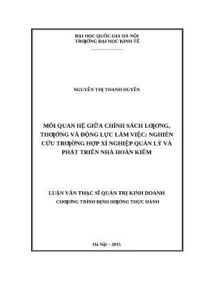 Mối Quan Hệ Giữa Chính Sách Lương Thưởng và Động Lực Làm