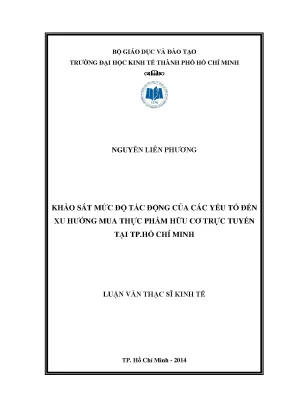 Khảo sát tác động của yếu tố đến xu hướng mua thực phẩm 