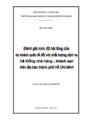 Đánh giá sự hài lòng của du khách quốc tế với dịch vụ