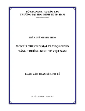 Luận văn Mở cửa thương mại & Tăng trưởng kinh tế VN