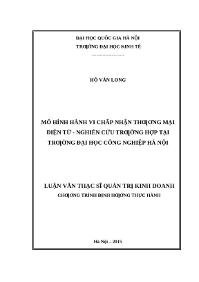 Nghiên cứu mô hình hành vi chấp nhận thương mại điện tử