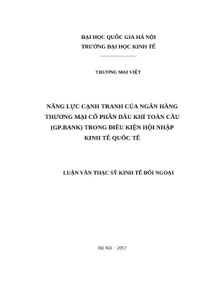 Năng Lực Cạnh Tranh Của GP Bank Trong Hội Nhập Kinh Tế