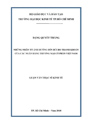 Luận văn Rủi ro thanh khoản ngân hàng thương mại Việt Nam