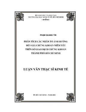 Phân Tích Nhân Tố Ảnh Hưởng Đến Giá Chứng Khoán Tại TP.