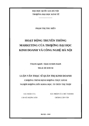 Hoạt động truyền thông marketing tại Đại học Kinh doanh