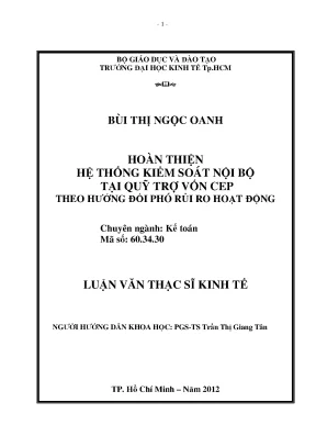 Hoàn thiện hệ thống KSNB tại quỹ CEP theo rủi ro hoạt động