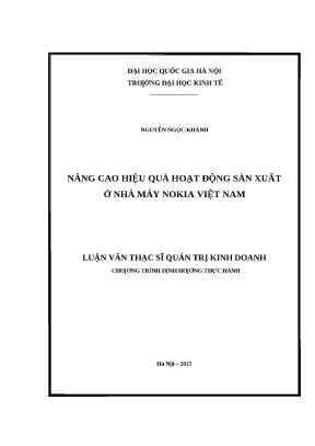 Nâng Cao Hiệu Quả Sản Xuất Tại Nhà Máy Nokia Việt Nam