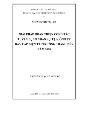 Giải pháp tuyển dụng nhân sự: Luận văn thạc sĩ UEH