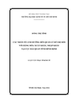 Các Nhân Tố Ảnh Hưởng Đến Quản Lý Rủi Ro Hàng Hóa Xuất