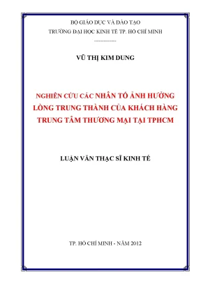 Nghiên cứu các yếu tố ảnh hưởng đến lòng trung thành của