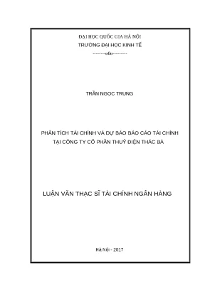 Phân Tích Tài Chính và Dự Báo Báo Cáo Tài Chính Tại Công