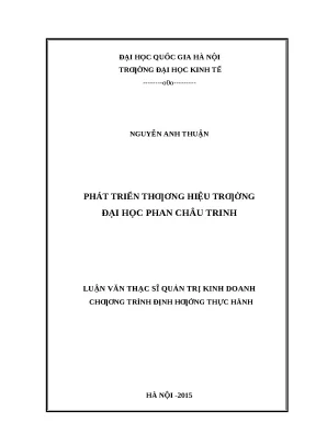 Luận văn: Phát triển thương hiệu trường ĐH Phan Châu Trinh