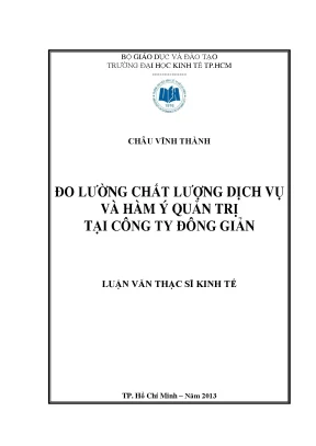 Đo Lường Chất Lượng Dịch Vụ Tại Công Ty Đông Giản: