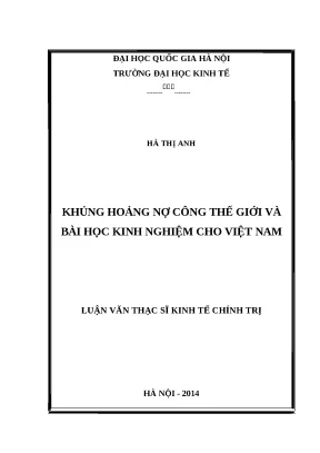 Khủng Hoảng Nợ Công Thế Giới: Bài Học Kinh Nghiệm Cho