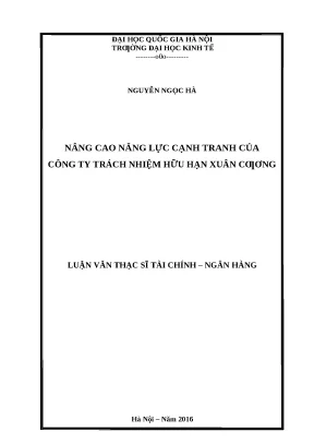 Nâng cao năng lực cạnh tranh công ty Xuân Cương
