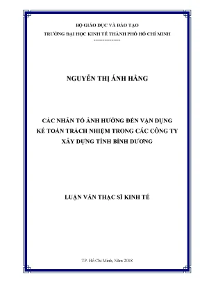 Nhân Tố Ảnh Hưởng Đến Kế Toán Trách Nhiệm Trong Các Công