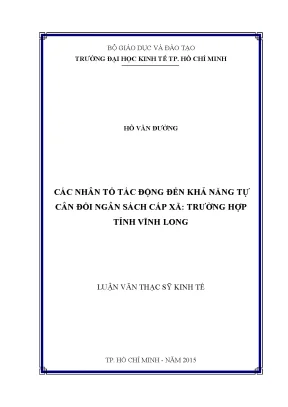 Nhân Tố Tác Động Đến Khả Năng Tự Cân Đối Ngân Sách Cấp