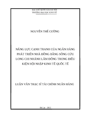 Năng Lực Cạnh Tranh Ngân Hàng Phát Triển Nhà Đồng Bằng
