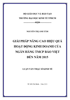 Giải pháp nâng cao hiệu quả kinh doanh của ngân hàng Bảo