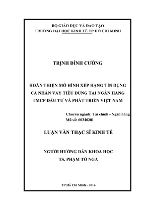 Mô Hình Xếp Hạng Tín Dụng Cá Nhân Vay Tiêu Dùng Tại BIDV