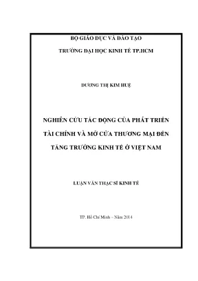 Luận văn: Tài chính, thương mại & tăng trưởng kinh tế VN