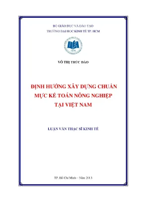 Chuẩn Mực Kế Toán Nông Nghiệp Tại Việt Nam: Định Hướng